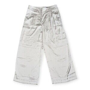 NWT Banana Republic Factory Silky pleated Wide leg pants oyster pearl size 14